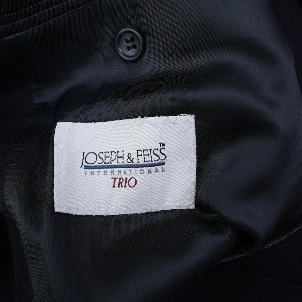 Joseph & Feiss International Mens 44 Short Navy Blue 100% Wool Blazer Sport Coat